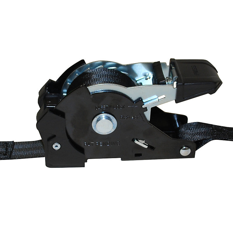 2-PACK RETRACTABLE RATCHET STRAP WITH S-HOOKS - BLACK 1" X 12'